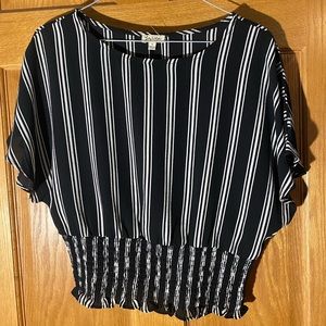 Black and white striped blouse